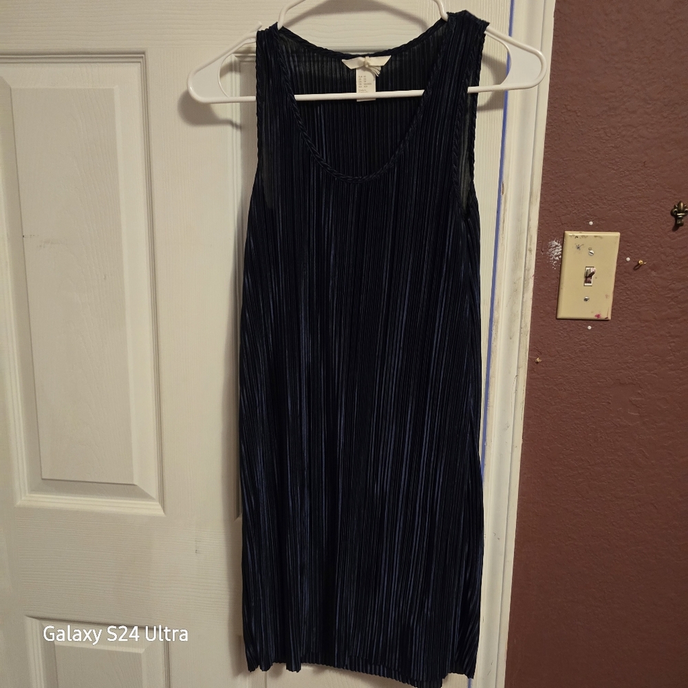 Sheer Dark navy blue shift dress